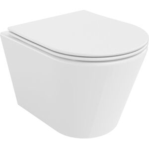 Mexen Rico miska wc Rimless Tornado z deską wolnoopadającą slim, duroplast, biała połysk - 30720400T Mexen Rico miska wc Rimless Tornado z deską wolnoopadającą slim, duroplast, biała połysk - 30720400T