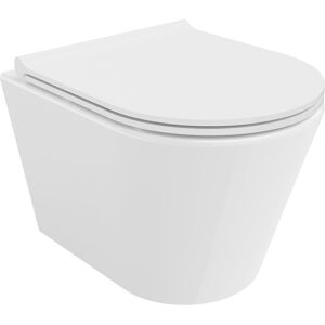 Mexen Rico miska wc Rimless Tornado z deską wolnoopadającą slim, duroplast, biała połysk - 30720500T Mexen Rico miska wc Rimless Tornado z deską wolnoopadającą slim, duroplast, biała połysk - 30720500T