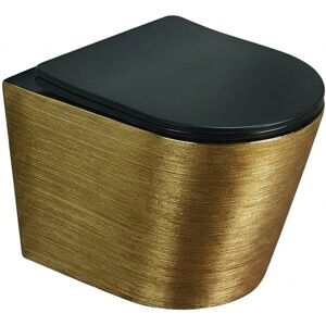 Miska WC podwieszana Corciano Optimo Classic Złoty Szczotkowany z Czarnym Matem 49x37x36 cm Miska WC podwieszana Corciano Optimo Classic Złoty Szczotkowany z Czarnym Matem 49x37x36 cm