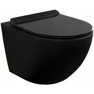Miska WC Rimless z deską wolnoopadającą slim MEXEN Lena, czarna matowa Miska WC Rimless z deską wolnoopadającą slim MEXEN Lena, czarna matowa