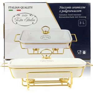 Festa Italia Naczynie Ceramiczne na Złotym Podrzewaczu 3l do Podawania Potraw Festa Italia Naczynie Ceramiczne na Złotym Podrzewaczu 3l do Podawania Potraw