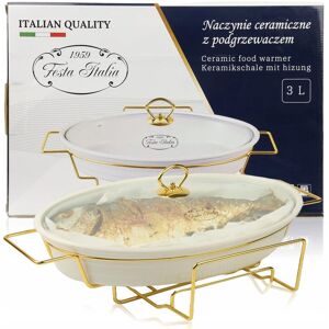 Festa Italia Naczynie Ceramiczne na Złotym Podrzewaczu 3l do Podawania Potraw Festa Italia Naczynie Ceramiczne na Złotym Podrzewaczu 3l do Podawania Potraw