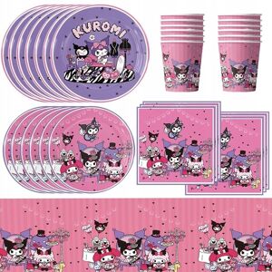 Inny producent Oro Party Zestaw Dekoracji na stół Kuromi talerzyki Kubki serwetki obrus Inny producent Oro Party Zestaw Dekoracji na stół Kuromi talerzyki Kubki serwetki obrus