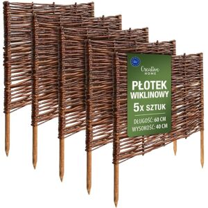Creative Płotek wiklinowy trawnikowy obrzeże palisada ogrodowa brązowy 60x40cm 5szt Creative Płotek wiklinowy trawnikowy obrzeże palisada ogrodowa brązowy 60x40cm 5szt