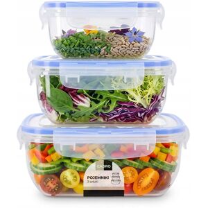 Cadro Pojemniki na żywność zestaw 3 pojemników 1,4l 0,8l 0,4l lunchbox Cadro Pojemniki na żywność zestaw 3 pojemników 1,4l 0,8l 0,4l lunchbox