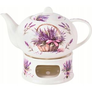 DUO Porcelanowy dzbanek na podgrzewaczu Kosze Kwiatów LAWENDA DUO Porcelanowy dzbanek na podgrzewaczu Kosze Kwiatów LAWENDA