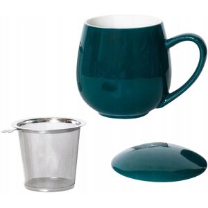 Cup&You Porcelanowy kubek z nierdzewnym zaparzaczem i pokrywką CIEMNOZIELONY BŁYSZCZĄCY 350ml zestaw do parzenia herbaty ziół naparów - na prezent upominek Cup&You Porcelanowy kubek z nierdzewnym zaparzaczem i pokrywką CIEMNOZIELONY BŁYSZCZĄCY 350ml zestaw do parzenia herbaty ziół naparów - na prezent upominek