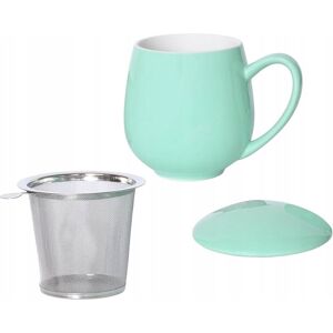 Cup&You Porcelanowy kubek z nierdzewnym zaparzaczem i pokrywką MIĘTOWY BŁYSZCZĄCY 350ml zestaw do parzenia herbaty ziół naparów - na prezent upominek Cup&You Porcelanowy kubek z nierdzewnym zaparzaczem i pokrywką MIĘTOWY BŁYSZCZĄCY 350ml zestaw do parzenia herbaty ziół naparów - na prezent upominek