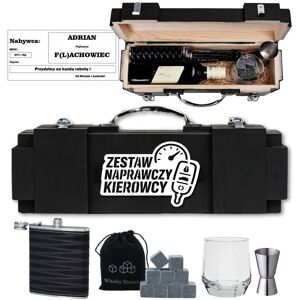 Can-Bar PREZENT dla kierowcy zawodowego skrzynka z grawerem urodziny 18 30 99 DREWNIANA ZESTAW VIP piersiówka + kamienie lodowe + szklanka + kieliszek Can-Bar PREZENT dla kierowcy zawodowego skrzynka z grawerem urodziny 18 30 99 DREWNIANA ZESTAW VIP piersiówka + kamienie lodowe + szklanka + kieliszek