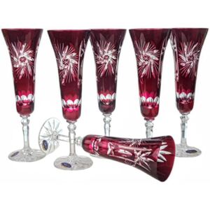 Inny producent Rubinowe kryształowe kieliszki do szampana 170 ml Młynek Oliwka Inny producent Rubinowe kryształowe kieliszki do szampana 170 ml Młynek Oliwka