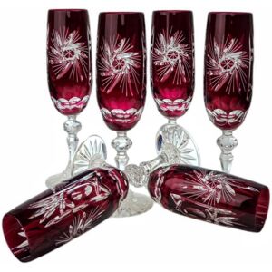 Inny producent Rubinowe kryształowe kieliszki do szampana 170ml Młynek Oliwka Inny producent Rubinowe kryształowe kieliszki do szampana 170ml Młynek Oliwka