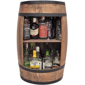 Inny producent Rustykalna drewniana beczka barek z półką w środku, kolor wenge. Szafka na butelki z winem 80x50cm Inny producent Rustykalna drewniana beczka barek z półką w środku, kolor wenge. Szafka na butelki z winem 80x50cm