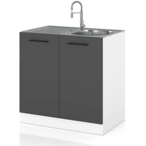 Hurtownia Mebli szafka kuchenna stojąca na nóżkach pod zlew modułowa 80cm spremium szary Hurtownia Mebli szafka kuchenna stojąca na nóżkach pod zlew modułowa 80cm spremium szary