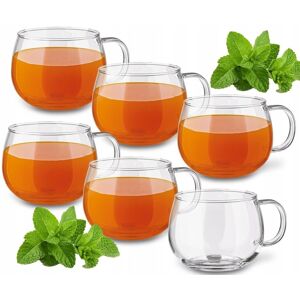 DOMOSFERA SZKLANKA Z UCHEM bańka na kawę cappuccino herbatę 6szt 400ml napoje święta DOMOSFERA SZKLANKA Z UCHEM bańka na kawę cappuccino herbatę 6szt 400ml napoje święta