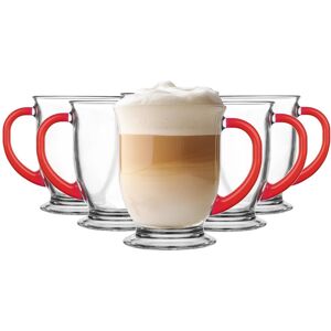 Szklanka Z Uchem Kubas Glasmark Zestaw 6Szt Ucho Czerwone Kubek Kawę 400Ml Szklanka Z Uchem Kubas Glasmark Zestaw 6Szt Ucho Czerwone Kubek Kawę 400Ml
