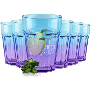 Trend Glass Sp. z o.o. Szklanki do napojów ombre fioletowo - niebieskie komplet 6x425 ml polskie szkło Trend Glass Sp. z o.o. Szklanki do napojów ombre fioletowo - niebieskie komplet 6x425 ml polskie szkło