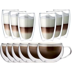 Inny producent Szklanki Termiczne Z Podwójnym Dnem Kubki Kawy Cappuccino i Latte 12 sztuk Inny producent Szklanki Termiczne Z Podwójnym Dnem Kubki Kawy Cappuccino i Latte 12 sztuk