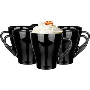 Szklanki Z Uchem Hugo Glasmark Zestaw 6Szt Kubki Czarne Kawę Herbatę 360Ml Szklanki Z Uchem Hugo Glasmark Zestaw 6Szt Kubki Czarne Kawę Herbatę 360Ml