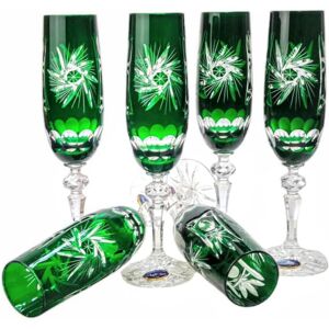 Inny producent Szmaragdowe kryształowe kieliszki do szampana 170ml Młynek Oliwka Inny producent Szmaragdowe kryształowe kieliszki do szampana 170ml Młynek Oliwka