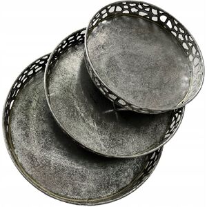 Inny producent Taca Metalowa Srebrna Komplet 3 Szt Tace Komplet Tac Inny producent Taca Metalowa Srebrna Komplet 3 Szt Tace Komplet Tac
