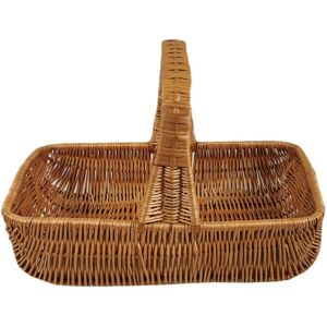 Inny producent Taca wiklinowa z uchwytem, wzór holenderski, brązowa, prostokątna, 48x30x32 cm Inny producent Taca wiklinowa z uchwytem, wzór holenderski, brązowa, prostokątna, 48x30x32 cm