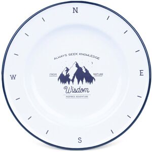 Emalco Enamelware Talerz obiadowy emaliowany biało-morelowy Wisdom 24 cm Emalco Enamelware Talerz obiadowy emaliowany biało-morelowy Wisdom 24 cm