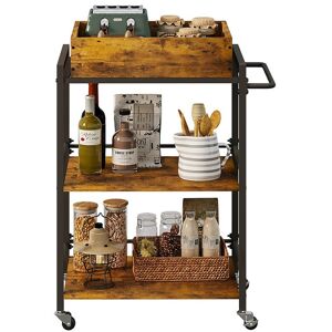 Rebiko WÓZEK KUCHENNY ZDEJMOWANA TACA BRĄZOWA VINTAGE RETRO LOFT NA KÓŁKACH 86 CM Rebiko WÓZEK KUCHENNY ZDEJMOWANA TACA BRĄZOWA VINTAGE RETRO LOFT NA KÓŁKACH 86 CM