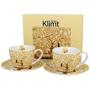 DUO Zestaw 2 filiżanek Klimt Ecru Tree Of Life 250 ml do Kawy Herbaty DUO Zestaw 2 filiżanek Klimt Ecru Tree Of Life 250 ml do Kawy Herbaty