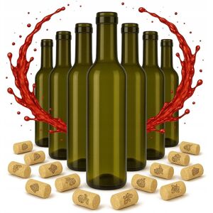 Bimberek ZESTAW 70x Butelki Szklane Brązowe 375ml na Wino Syrop Oliwę Ocet Alkohol Bimberek ZESTAW 70x Butelki Szklane Brązowe 375ml na Wino Syrop Oliwę Ocet Alkohol