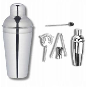 Inny producent Zestaw Barmański Shaker Miarka Sitko Łyżka Szczypce Do Koktajli Drinków Inny producent Zestaw Barmański Shaker Miarka Sitko Łyżka Szczypce Do Koktajli Drinków