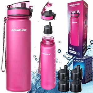 Zestaw bidon butelka filtrująca AQUAPHOR CITY 0,8L różowa + 5x filtr Zestaw bidon butelka filtrująca AQUAPHOR CITY 0,8L różowa + 5x filtr