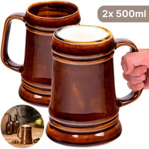 Inny producent ZESTAW KUFLI DO PIWA KUFLE PIWNE 2 SZT. KUFEL KAMIONKOWY CERAMICZNY 0,5L Inny producent ZESTAW KUFLI DO PIWA KUFLE PIWNE 2 SZT. KUFEL KAMIONKOWY CERAMICZNY 0,5L