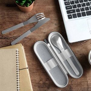 Zestaw sztućców w etui MB Slim Nest Trio Knife Monbento - grey coton Zestaw sztućców w etui MB Slim Nest Trio Knife Monbento - grey coton