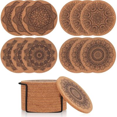 Inny producent 12 Podstawek Korkowych Pod Szklanki, 10 Cm, Podstawki Pod Napoje, Wielokrotnego Użytku, Chłonne Podstawki, Drewniane, Mandala, Do Kawiarni, Baru, Ku.. Inny producent 12 Podstawek Korkowych Pod Szklanki, 10 Cm, Podstawki Pod Napoje, Wielokrotnego Użytku, Chłonne Podstawki, Drewniane, Mandala, Do Kawiarni, Baru, Ku..