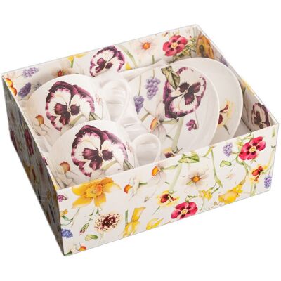Marco Polo 2 Filiżanki Porcelana Kostna Na Prezent Bratki Marco Polo 2 Filiżanki Porcelana Kostna Na Prezent Bratki