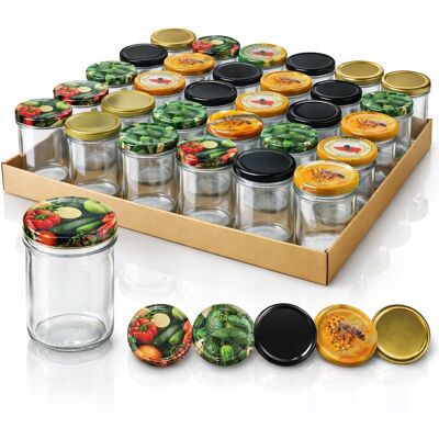 Arttwist 24 X Słoik Szklany 350 Ml 0.35l + Zakrętka Polska Huta Atest Do Żywności Arttwist 24 X Słoik Szklany 350 Ml 0.35l + Zakrętka Polska Huta Atest Do Żywności