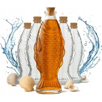 Bimberek 5x Karafka Szklana RYBA 500ml Butelki Na Alkohol Wodę Wazon Dekoracja 0,5l Bimberek 5x Karafka Szklana RYBA 500ml Butelki Na Alkohol Wodę Wazon Dekoracja 0,5l
