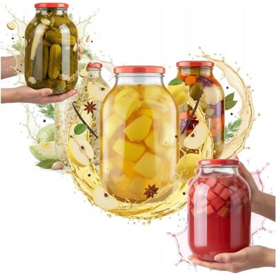 Bimberek 5X SŁÓJ SŁOIK SZKLANY 4l PRZETWORY NALEWKI ALKOHOL KISZONKI + WIECZKO fi100 Bimberek 5X SŁÓJ SŁOIK SZKLANY 4l PRZETWORY NALEWKI ALKOHOL KISZONKI + WIECZKO fi100