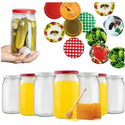 Bimberek 64x SŁOIK SZKLANY 900ml NA DŻEM PRZETWORY MIÓD OGÓRKI Z ZAKRĘTKĄ FI82 Bimberek 64x SŁOIK SZKLANY 900ml NA DŻEM PRZETWORY MIÓD OGÓRKI Z ZAKRĘTKĄ FI82