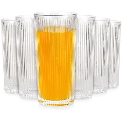 Artemis 6x Szklanki Ryflowane Do Napojów Wody Drinków Zestaw Komplet Szklanek 320ml Artemis 6x Szklanki Ryflowane Do Napojów Wody Drinków Zestaw Komplet Szklanek 320ml