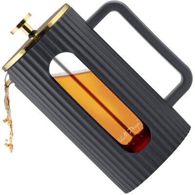 Vialli Design acz do kawy i herbaty szaro-złoty solidny elegancki 1L Vialli Design acz do kawy i herbaty szaro-złoty solidny elegancki 1L