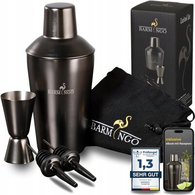 Inny producent BARMINGO Zestaw Shakerów do Koktajli 500ml Stal Nierdzewna Czarny Inny producent BARMINGO Zestaw Shakerów do Koktajli 500ml Stal Nierdzewna Czarny