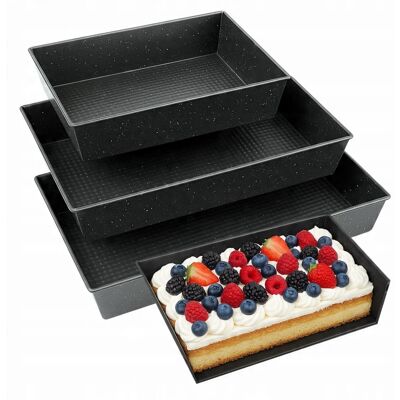 Inny producent Blacha Do Pieczenia Forma Prostokątna Do Chleba Ciasta Biszkoptu Zestaw 3X Inny producent Blacha Do Pieczenia Forma Prostokątna Do Chleba Ciasta Biszkoptu Zestaw 3X