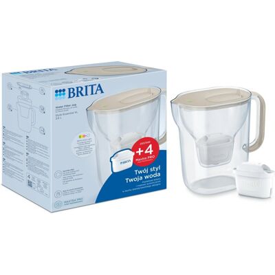 Brita Dzbanek Essential XL piaskowy + 4 wkłady filtrujące MAXTRAPRO Pure Performance Brita Dzbanek Essential XL piaskowy + 4 wkłady filtrujące MAXTRAPRO Pure Performance