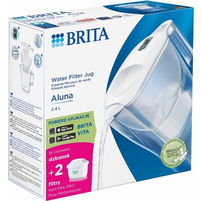 Brita Dzbanek Z Filtrem Aluna Biały + 2 Maxtra Pro Pure Performance Brita Dzbanek Z Filtrem Aluna Biały + 2 Maxtra Pro Pure Performance