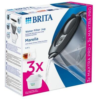Brita Dzbanek z filtrem Marella grafitowy + 3 MAXTRA PRO Pure Performance Brita Dzbanek z filtrem Marella grafitowy + 3 MAXTRA PRO Pure Performance