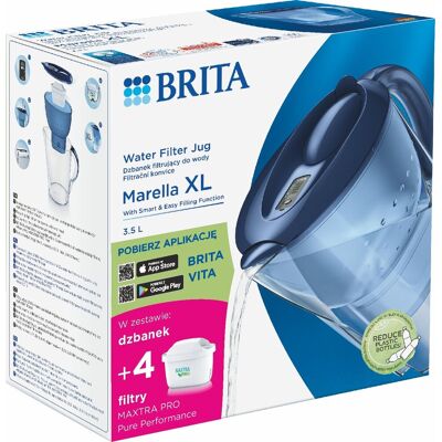 Brita Dzbanek z filtrem Marella niebieski + 4 MAXTRA PRO Pure Performance Brita Dzbanek z filtrem Marella niebieski + 4 MAXTRA PRO Pure Performance