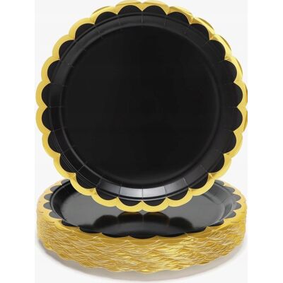 Inny producent Czarne Papierowe Talerze, 23 Cm, Złota Folia, Zestaw Talerzy Imprezowych Na Kolację I Deser, Idealne Na Przyjęcia Urodzinowe, Święta, Wesela, Dekora.. Inny producent Czarne Papierowe Talerze, 23 Cm, Złota Folia, Zestaw Talerzy Imprezowych Na Kolację I Deser, Idealne Na Przyjęcia Urodzinowe, Święta, Wesela, Dekora..