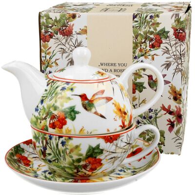 Dzbanek do herbaty porcelanowy z filiżanką i spodkiem DUO LINNEA 350 ml Dzbanek do herbaty porcelanowy z filiżanką i spodkiem DUO LINNEA 350 ml