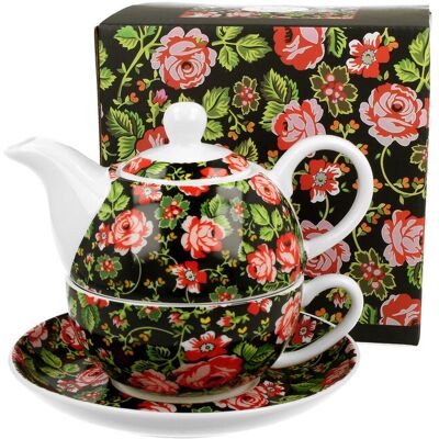 Dzbanek do herbaty porcelanowy z filiżanką i spodkiem DUO WZÓR KRAKOWSKI 350 ml Dzbanek do herbaty porcelanowy z filiżanką i spodkiem DUO WZÓR KRAKOWSKI 350 ml